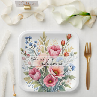Luxury Popular Wildflowers Beautiful Collection Paper Plate