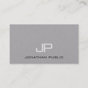 Luxury Premium Gray Elegant Modern Monogram Simple Business Card
