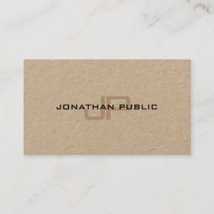 Luxury Premium Kraft Paper Elegant Modern Monogram Business Card