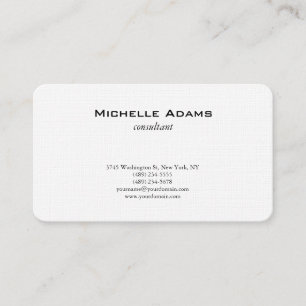 Luxury Premium Linen Black White Plain Minimalist Business Card