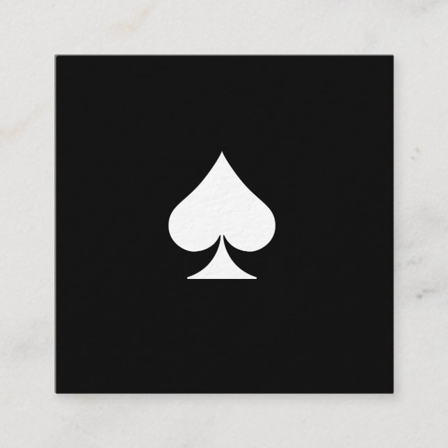 Luxury Premium Spades Business Card Black (Front)