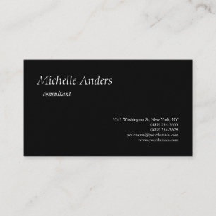 Luxury Premium Thick Black Plain Minimalist Business Card