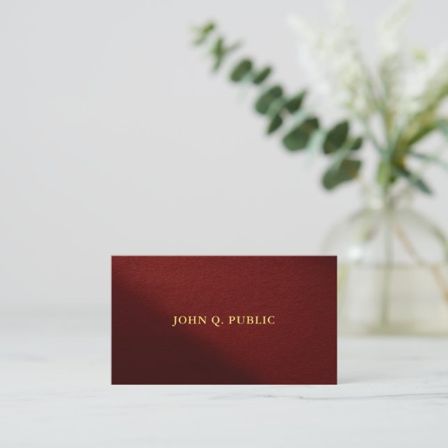 Luxury Premium Thick Gold Text Elegant Template Business Card (Standing Front)