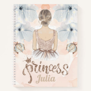 Luxury Princess Personalised glitter Notebook