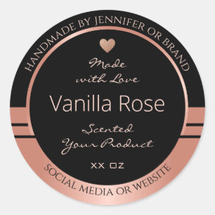 Luxury Product Packaging Label Black and Rose Gold