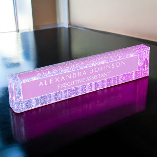 Luxury Professional Glitter Sparkle Modern Nameplate