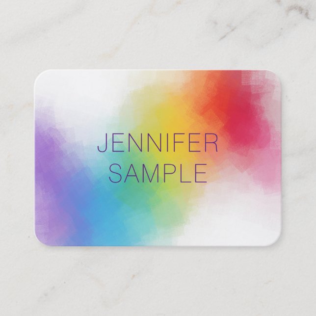 Luxury Professional Modern Elegant Rainbow Colours Business Card (Front)