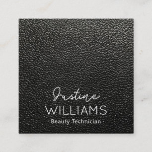Luxury professional Simple Black Leather Square Business Card