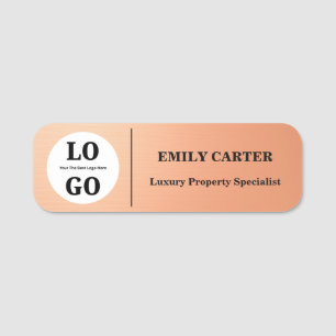 Luxury Property Staff Custom Logo Magnetic Name Tag