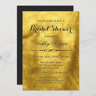 Luxury Pure Gold Foil Texture - Bridal Shower Invitation