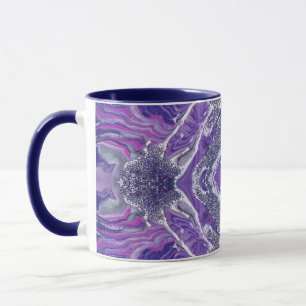 Luxury Purple Amethyst Geode Agate Faux Glitter Co Mug