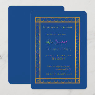 Luxury Purple and Gold Arch Bridal Shower Invitation