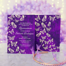 Luxury Purple and Gold Butterfly Quinceanera Party