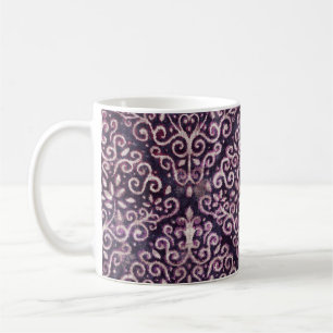 Luxury purple and tan damask seamless pattern coffee mug