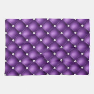 Luxury Purple Diamond Tufted Pattern Tea Towel