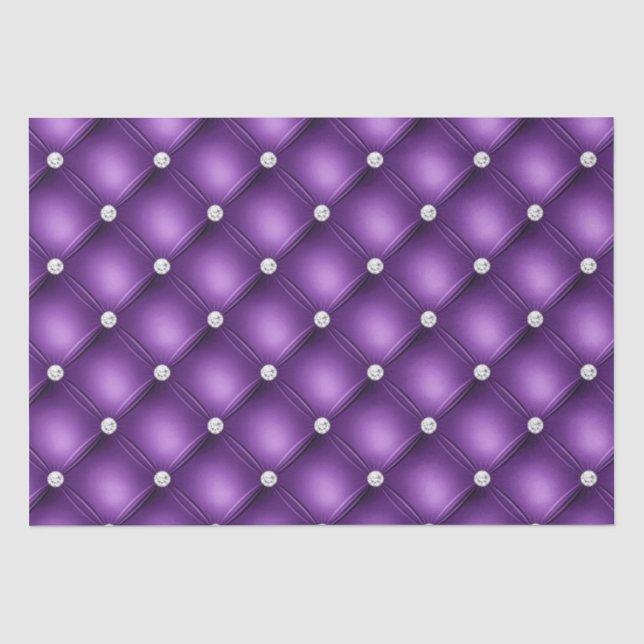 Luxury Purple Diamond Tufted Pattern Tissue Paper (Front)
