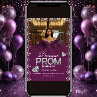 Luxury Purple Elegant Prom Send-Off Invitation