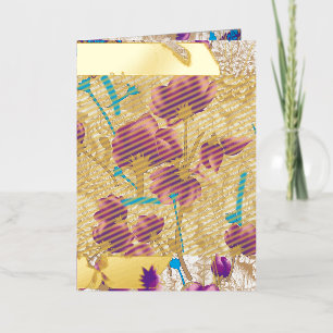Luxury Purple Floral Foil Holiday Cards