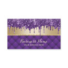 Luxury Purple Glitter Drips Chic Gold Beauty Salon