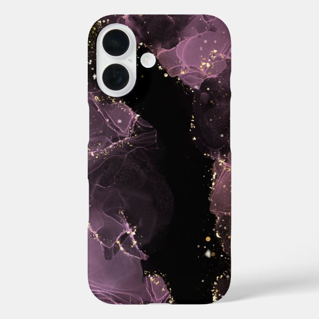 Luxury Purple & Gold Alcohol Ink Case-Mate iPhone Case (Back)