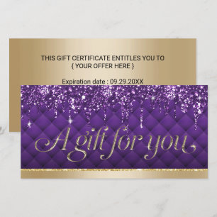 Luxury Purple Gold Beauty Salon Gift Certificates