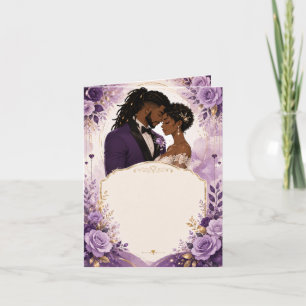 Luxury Purple & Gold Black Anime Wedding Invitation