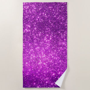 Luxury Purple Gold Glitter Beach Towel