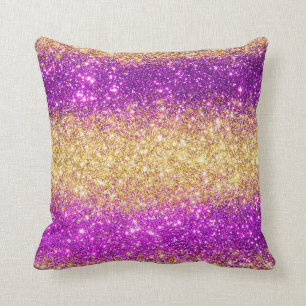 Luxury Purple Gold Glitter Cushion