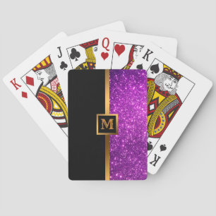 Luxury Purple Gold Glitter Playing Cards