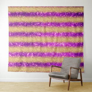 Luxury Purple Gold Glitter Tapestry