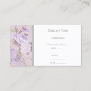 LUXURY PURPLE LILAC FLORAL SILVER BUSINESS CARD