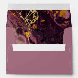 Luxury Purple Plum Marble With Gold Veining Envelope