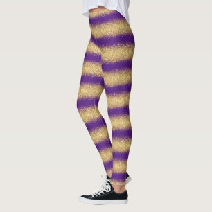 Luxury Purple Popular Gift Gold Glitter Leggings