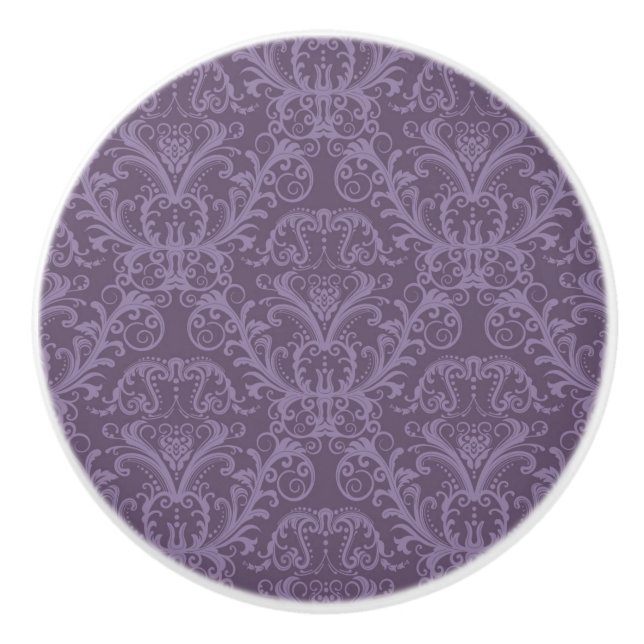 Luxury Purple Wallpaper Ceramic Knob (Front)