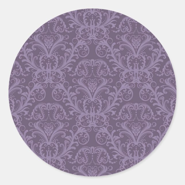 Luxury Purple Wallpaper Classic Round Sticker (Front)