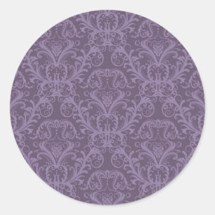 Luxury Purple Wallpaper Classic Round Sticker