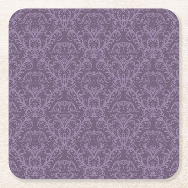 Luxury Purple Wallpaper Square Paper Coaster (Front)