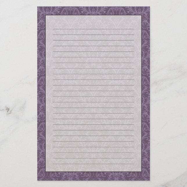 Luxury Purple Wallpaper Stationery (Front)