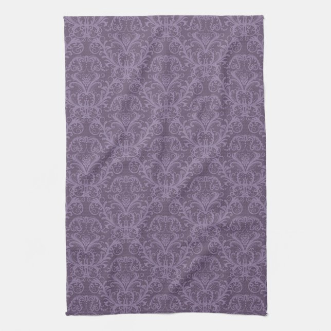 Luxury Purple Wallpaper Tea Towel (Vertical)