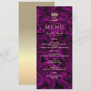 Luxury Purple Wedding Menu