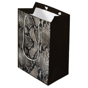 Luxury Python Snake Skin - Rich Elegant Fashion Medium Gift Bag
