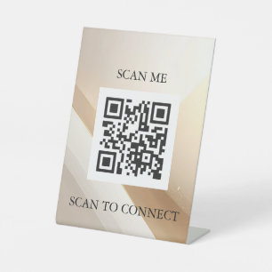 Luxury QR Code Sign   Scan Me Table Sign   Minimal