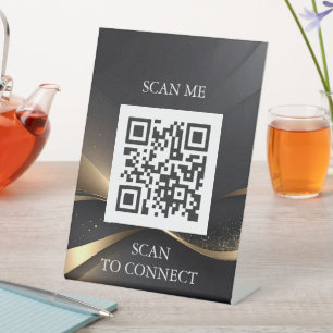 Luxury QR Code Sign   Scan Me Table Sign   Minimal