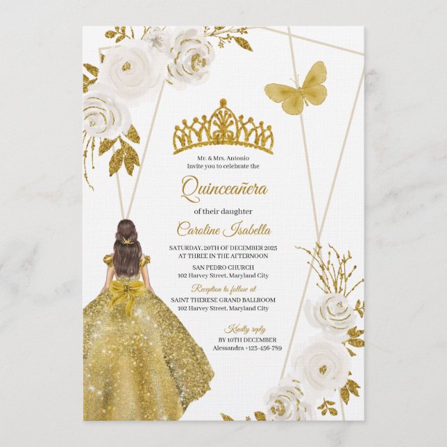 Luxury Quinceanera-Customizable Quinceanera Design Invitation (Front)
