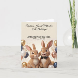 Luxury Rabbit Birthday Party Invitation