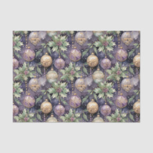 Luxury Radiance Purple and Gold Christmas Splendou Tissue Paper