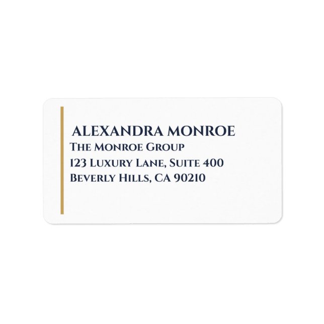 Luxury Real Estate Address – Minimal Elegant Label (Front)