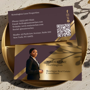 Luxury Real Estate Agent Black & Gold Black Luxe Business Card