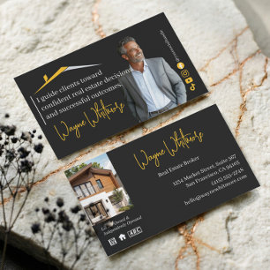 Luxury Real Estate Agent Elegant Photo Business Card