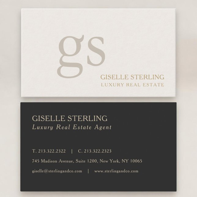 Luxury Real Estate Agent Monogram Professional Business Card (Creator Uploaded)